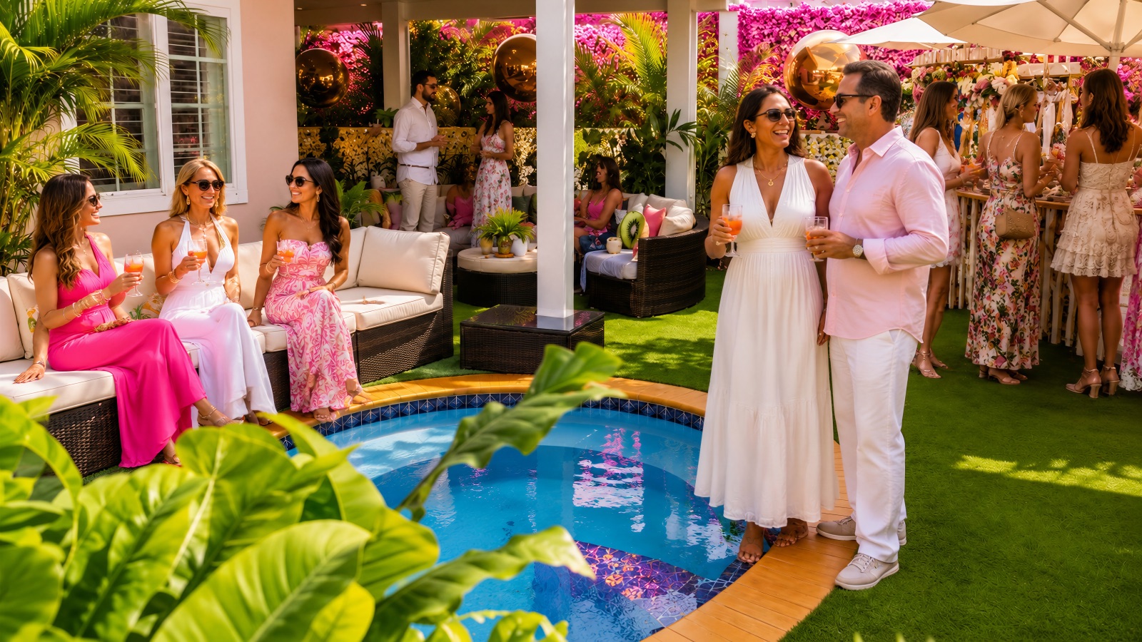 A Casa de Bloom garden pool party